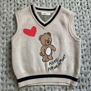 Bear, dog , lion, blue stripes sweater lot of 4 size 2t-3t